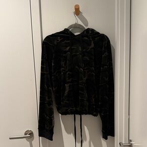 PAM & GELA Camo Print Velvet Hoodie